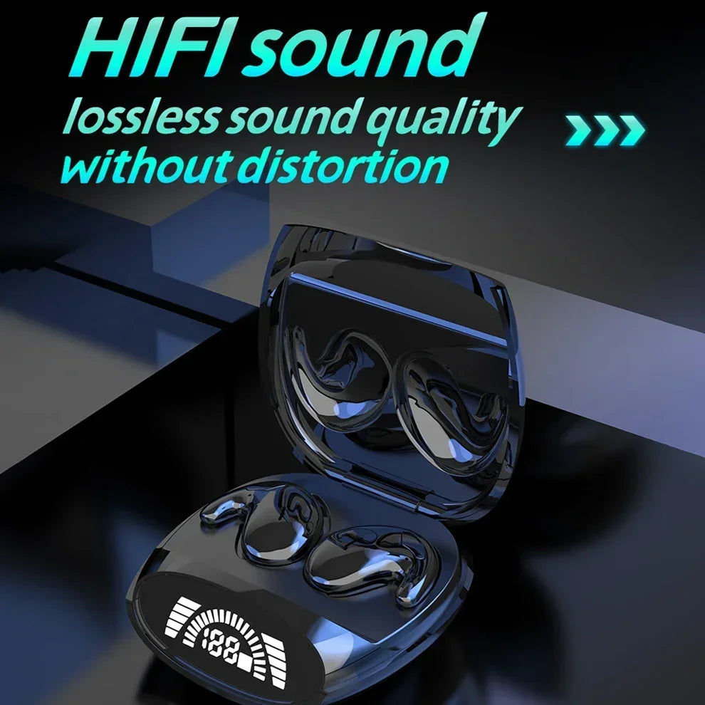 Sleep Bluetooth Headphones Noise Cancelling Wireless Music Sports TWS 538 Thin Earbuds with Digital Display