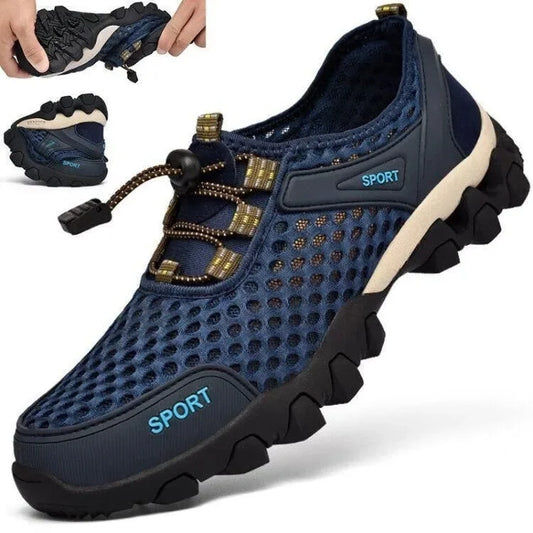 Summer Men's Mesh Sports Shoes Breathable Lightweight Anti Slip Outdoor Running Casual Hiking Shoes