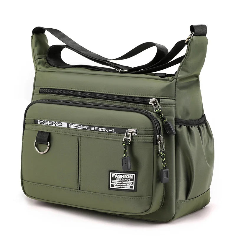 Design Oxford Shoulder Bag Large Capacity Men's Casual Multi Layer Pocket Fashion Crossbody Luxury Messenger Bag