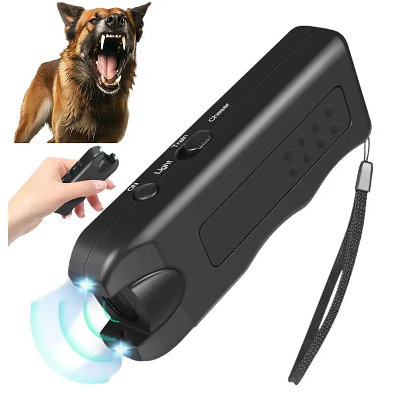 Portable Ultrasonic Dog Repeller Handheld Anti-Barking 3in1 Dog Training Device