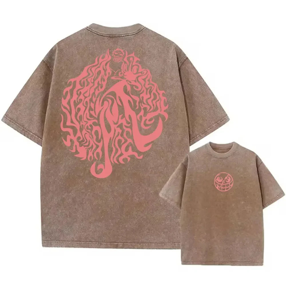 Hip Hop Men Streetwear T Shirt Retro Vintage Washed Tops