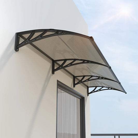 Awning Canopy for Door and Window UV Rain and Snow Sunlight Protection Polycarbonate Hollow Sheet Outdoor Canopy Easy Installation