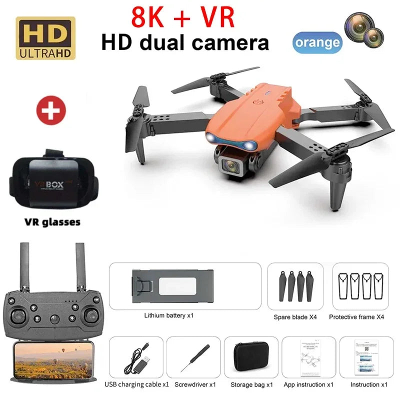 New E99 Pro Drone GPS Professional 8K HD Camera FPV 5G Wifi Brushless Motor Foldable RC Quadcopter Obstacle Avoidance