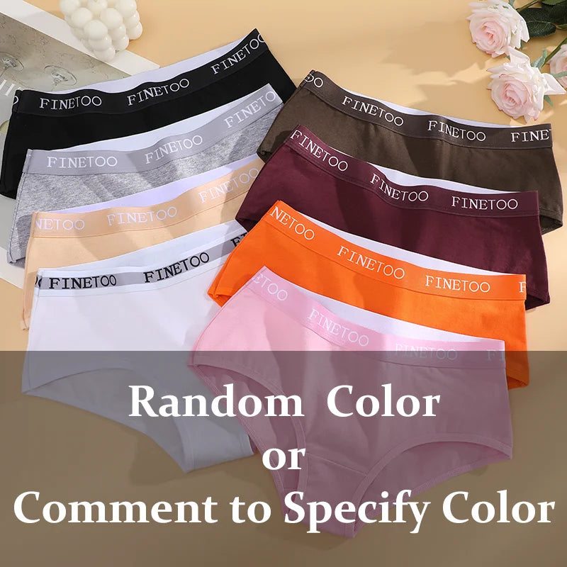 5 Pcs Set Women Cotton Mid Rise Sexy Seamless Panties Solid Color Bikini Underwear S-XL Intimates Briefs