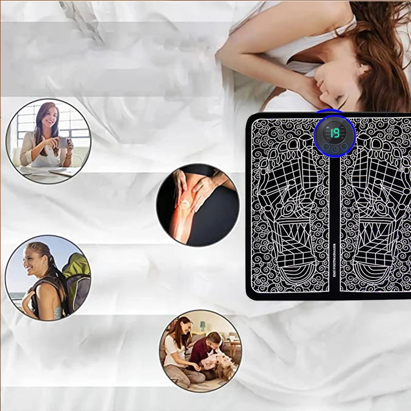 Electric Foot Massager Pad Muscle Massage Relaxation Trainer for Fitness and Home Use