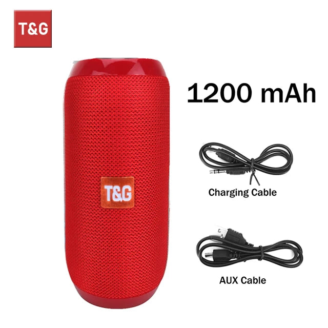 Bluetooth Speaker TG117 Portable TWS Sound Box Waterproof Outdoor Stereo Surround Speaker with TF and FM Radio Support