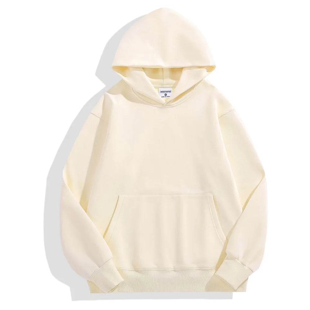 16.9oz 480gsm Heavy Weight Cotton Plus Velvet Hooded Sweater for Men and Women Thick Polar Fleece Pullover Hoodie