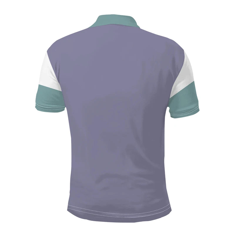 Logo Print Men Casual Polo Shirt Short Sleeve Lapel Golf Shirt Summer Wear
