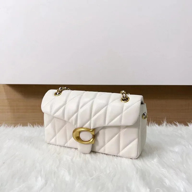 High Version Women's Sheepskin Striped Messenger Bag Luxury Leather Diaper Bag