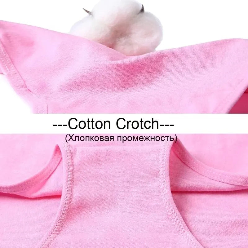 7Pcs Plus Size Cotton Underwear for Women Breathable Soft Briefs Cute Solid Color Lingerie