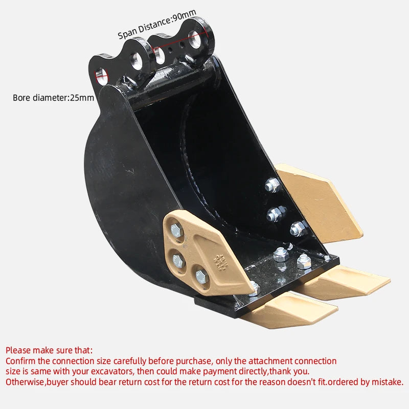 Origin Trenching Bucket Attachment For Mini Excavator