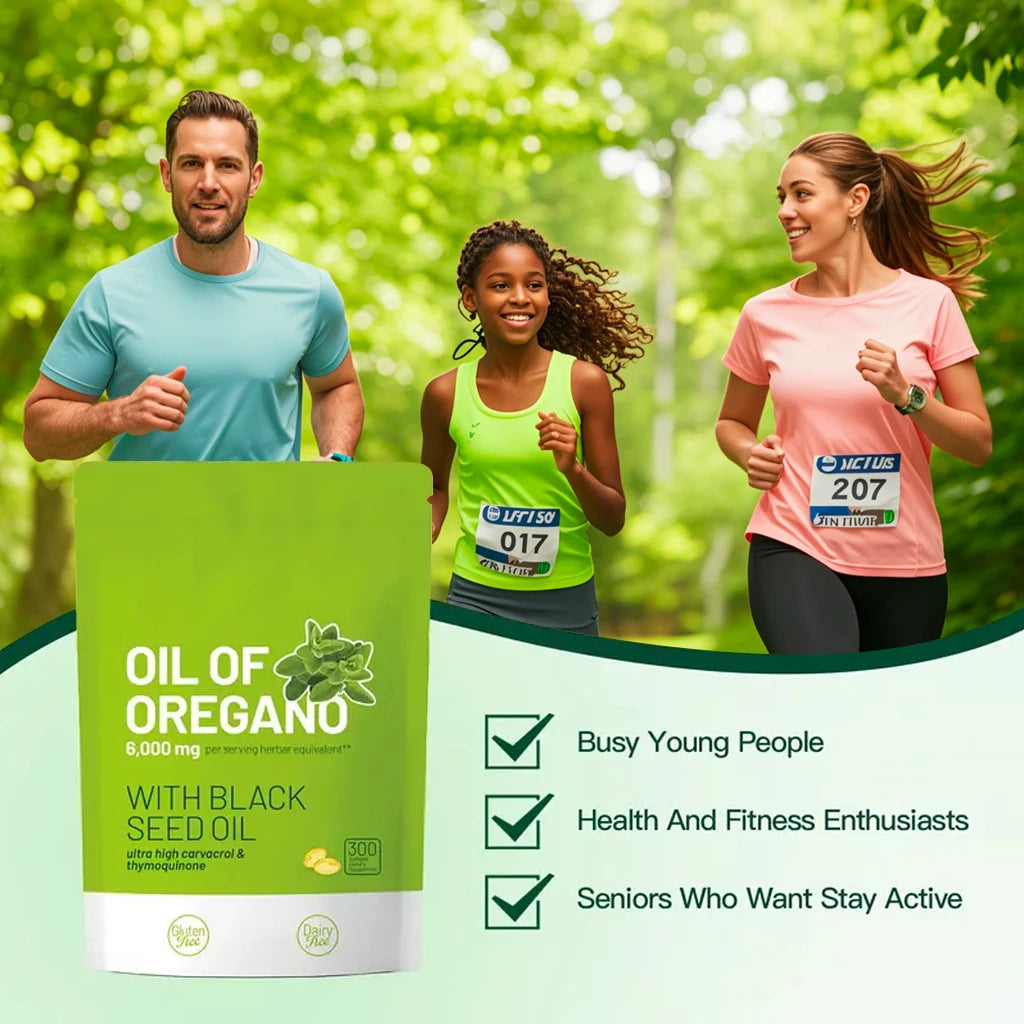 300 Capsules Oil Of Oregano With Black Seed Oil Natural Antioxidants For Fitness Nutritional Support Highly Effective Supplement