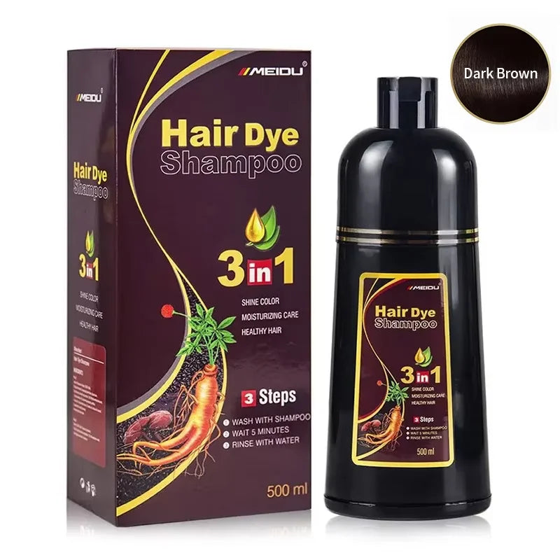 30ml 500ml 3-in-1 Quick Hair Dye Shampoo Natural Black Herbal Hair Dye Moisturizing Mild Hair Dye Conditioner Hair Care Products