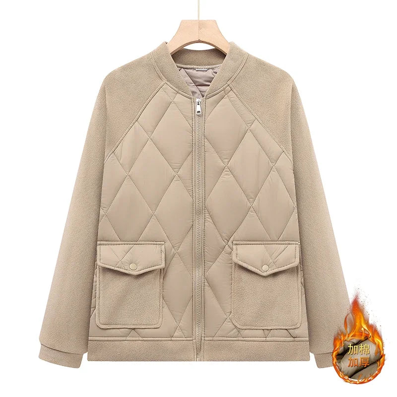 Autumn Winter Classic Fleece Jacket 2025 Women's Clothing Zipper Sweatshirt Warm Long Sleeve Thick Plus Size Woolen Sweater