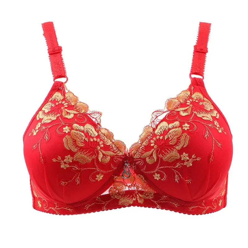Adjustable Sexy Lingerie Bralette Push Up Bras for Women Vintage Floral Print Lace Underwear