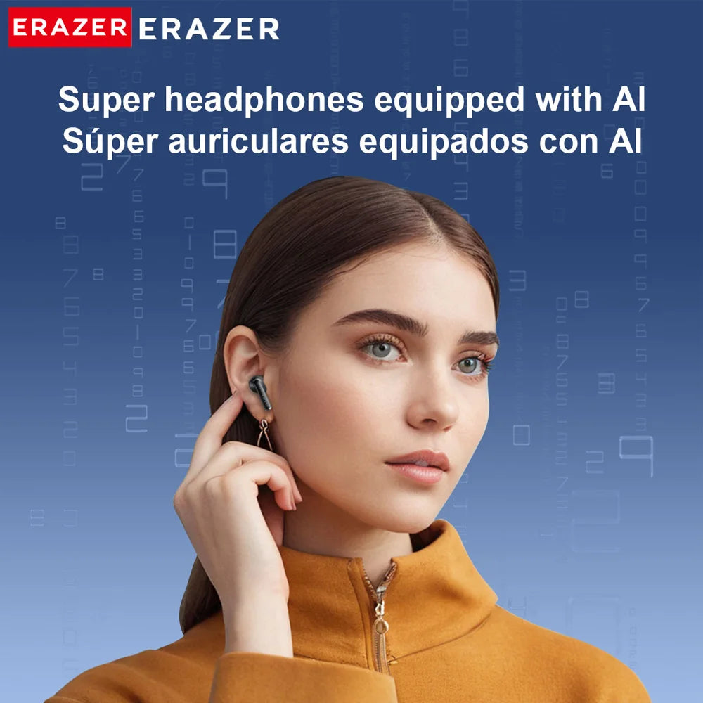 AI Earphones Translator Erazer XT92PRO Bluetooth Earphones Real-Time Translation Earbuds DIY App ASMR Wireless Headphones