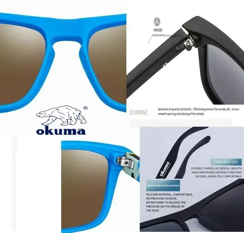 Okuma Polarized Sunglasses UV400 for Men and Women Outdoor Activities Hunting Fishing Driving Biking