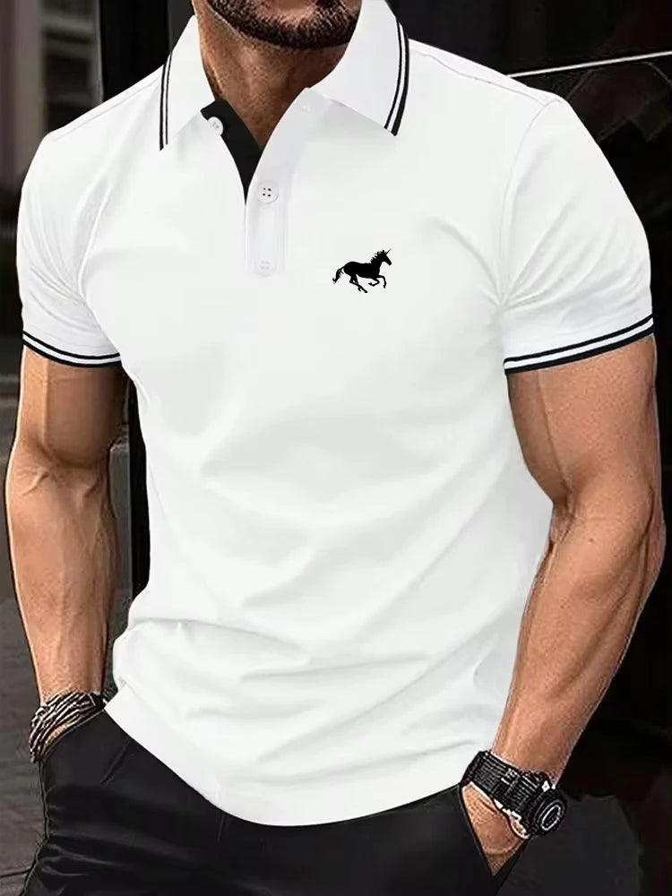 New Men's Classic Short Sleeve Polo Shirt Summer Casual Top Button Lapel Super Large S-3XL