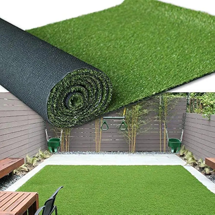 Premium Synthetic Artificial Grass Turf 1.38inch Pile Height, High Density Fake Faux Grass Turf, Natural and Realistic