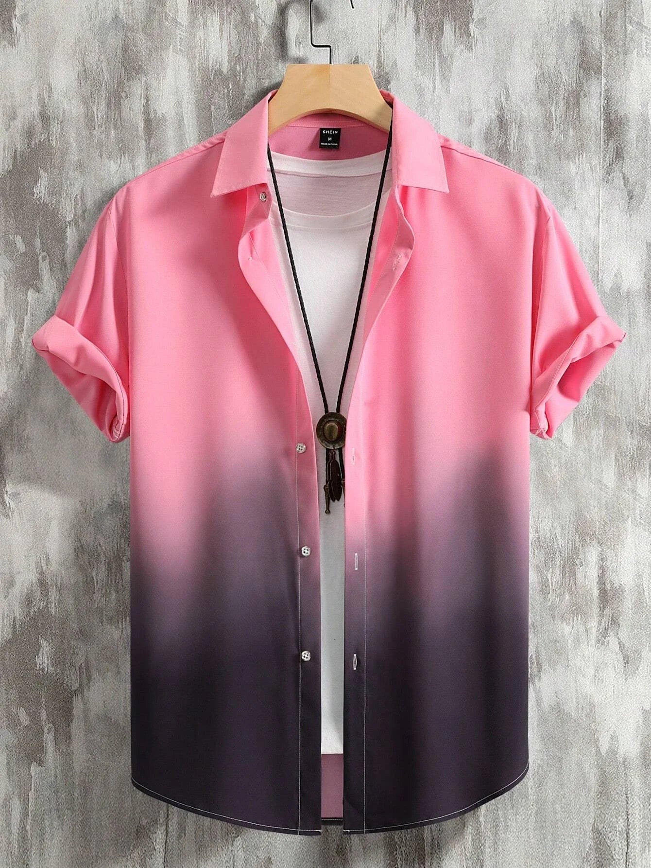 Men's Summer Gradient Design Graphic 3D Print Short Sleeve Shirt Casual Hawaiian Streetwear