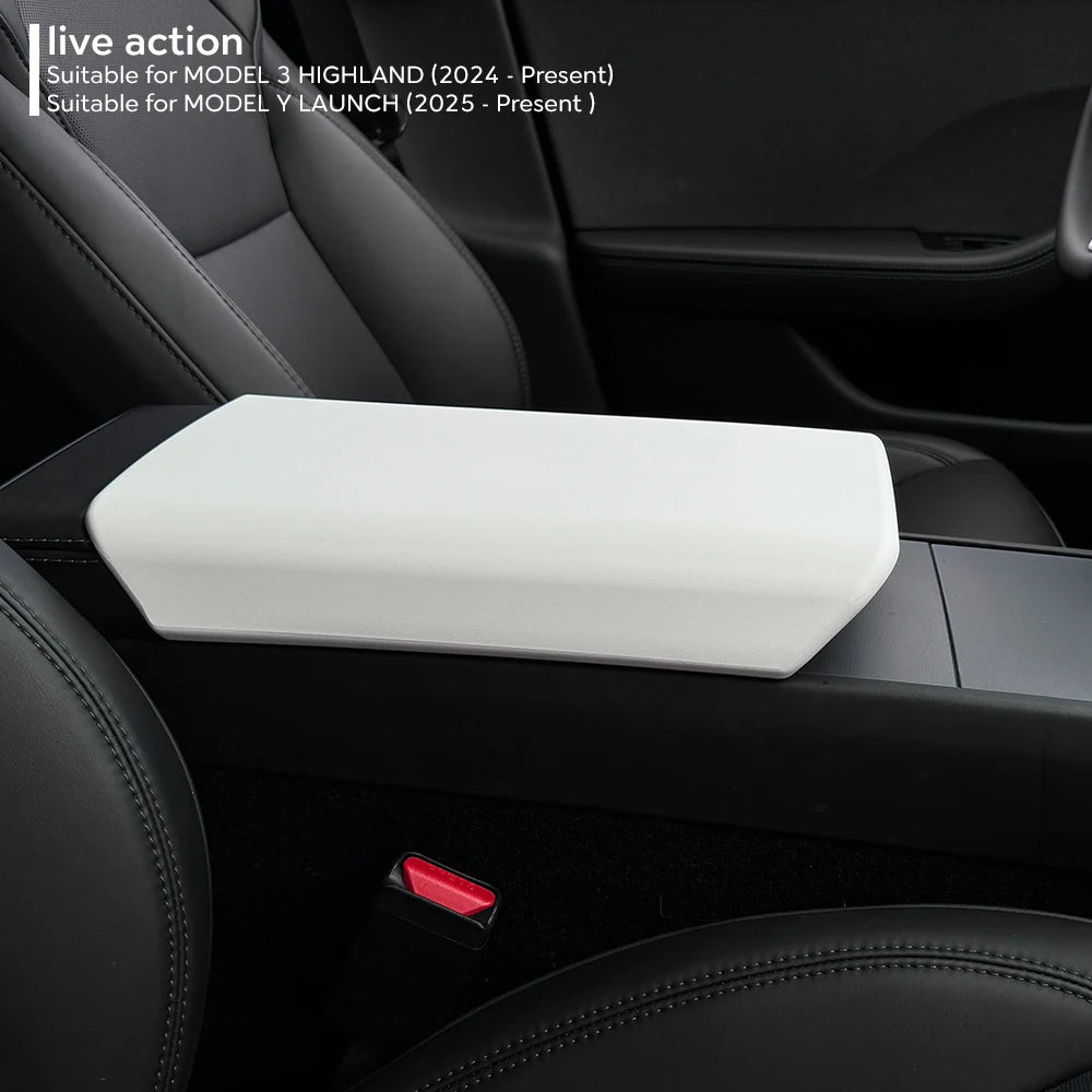 TPE Soft Case Center Console Arm Rest Lid Armrest Cover Accessories for Tesla Model Y Launch Juniper 2025 and Model 3 Highland 2024