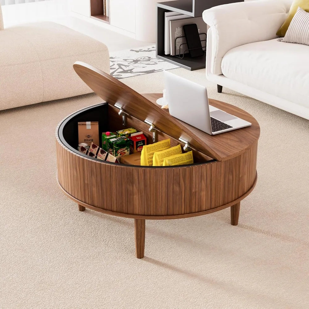 HUANZHUANG Lift Top Coffee Table with Storage Mid Century