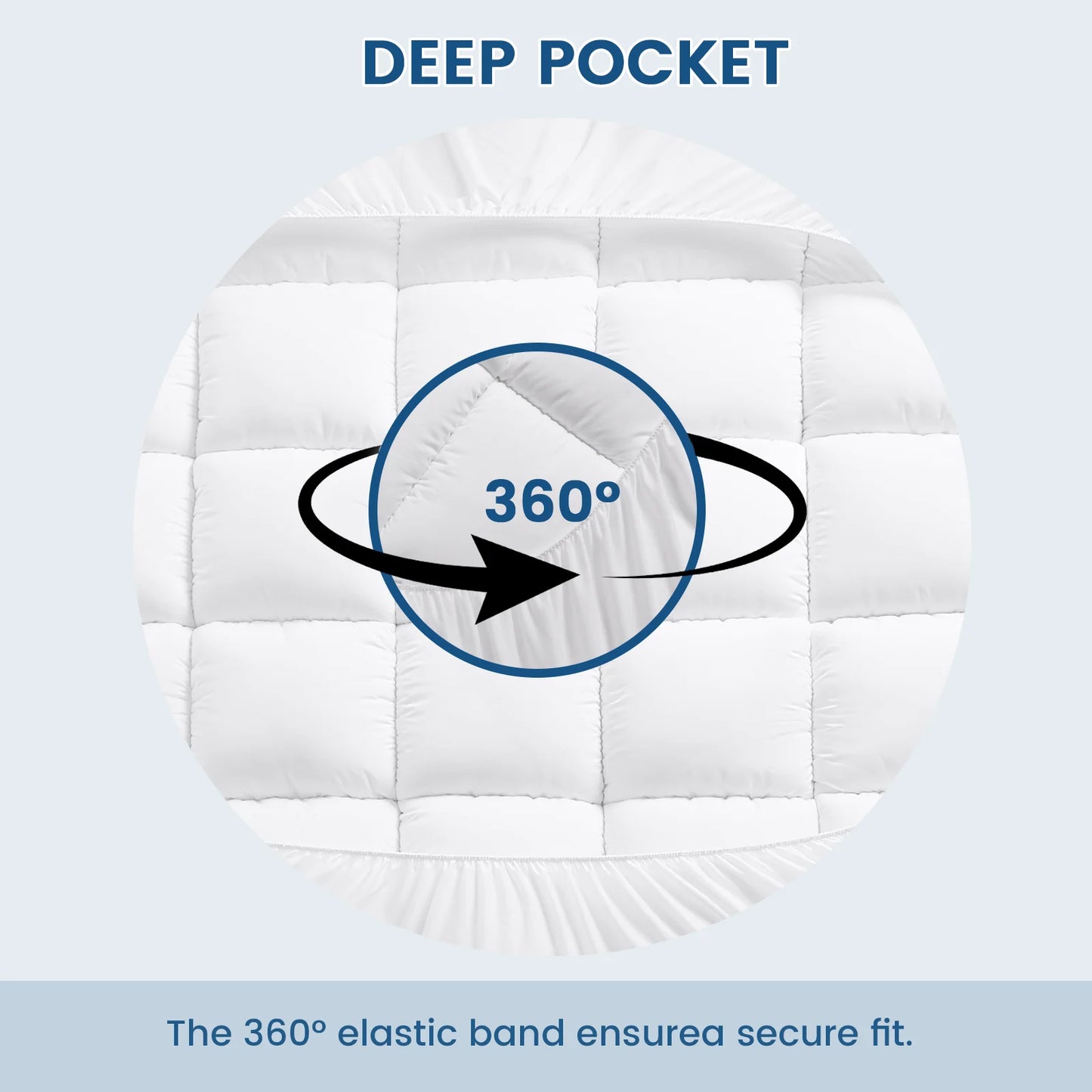 Extra Thick Mattress Pad Cover with 8 to 21 Inch Deep Pocket 100 Percent Polyester