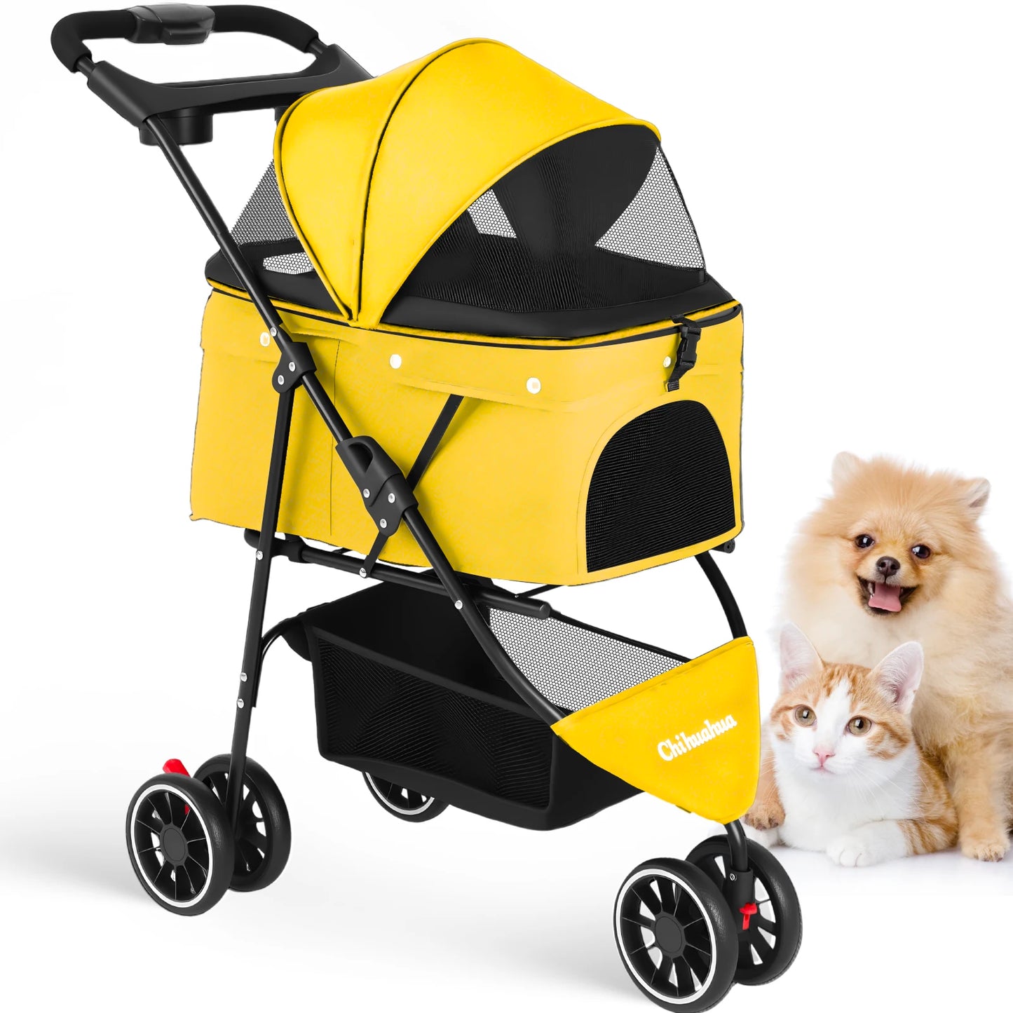 Pet Stroller For Small Puppy Dogs & Cats Travel Portable Dog Stroller  Foldable Dog Cat Carrier Strolling