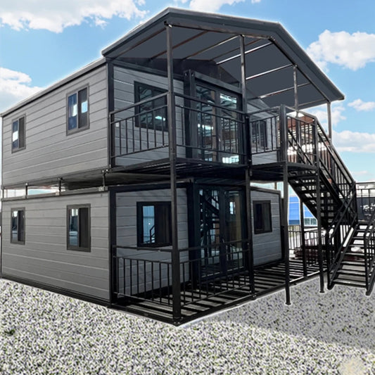 Mobile Villa Expandable Container 40ft Extendable 2 Story Container Home 3 Bedroom Tow Floor Container House Luxury
