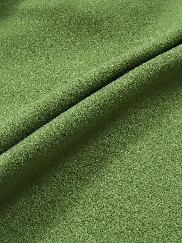 plus Size Double-Breasted Collar Coat Elegant Warm Solid Long-Sleeved Medium-Length Autumn Winter New Fashion for Women