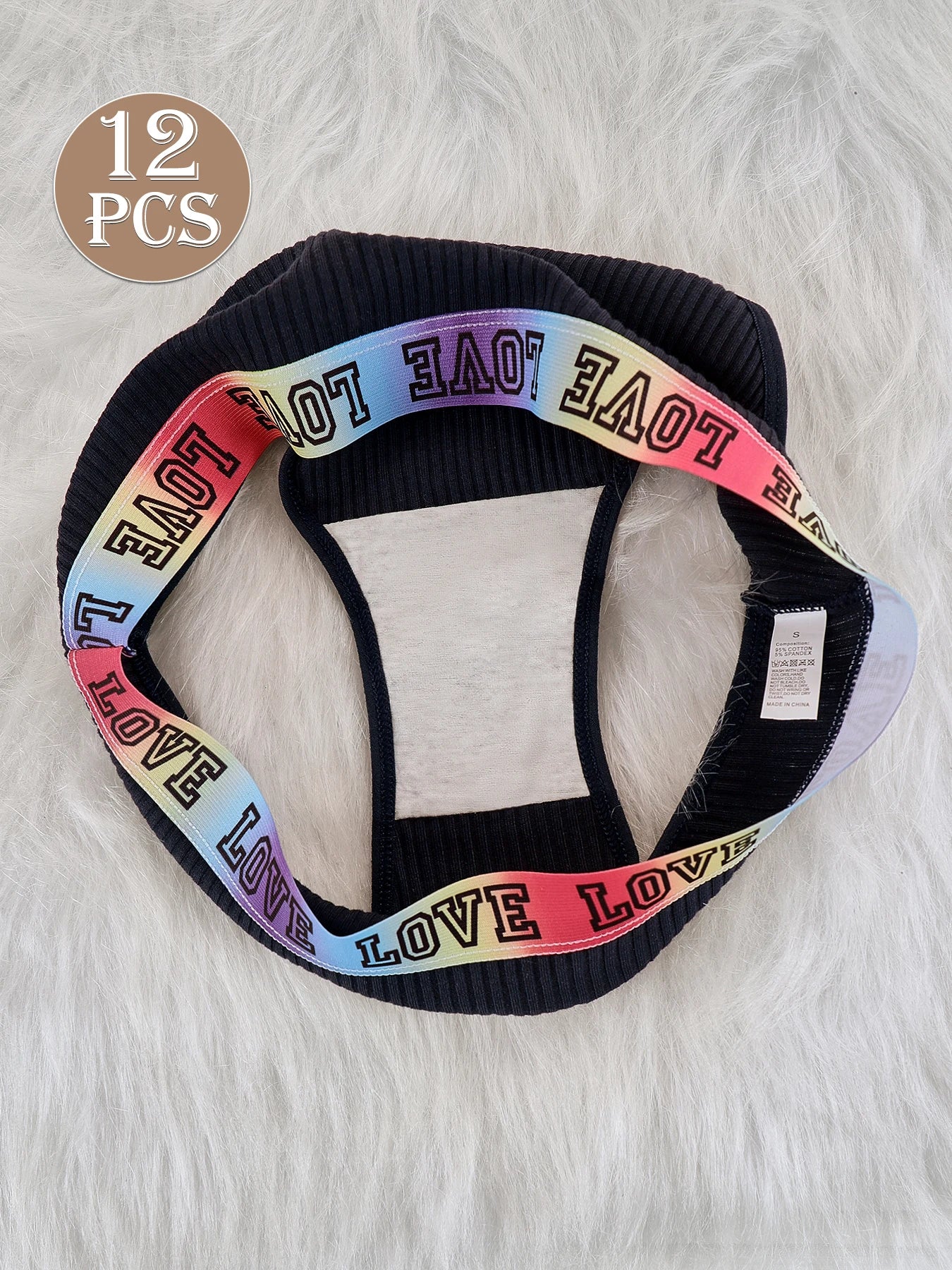 12 piece set of women's ribbed low waist triangle pants, soft and comfortable women's autumn and winter cotton underwear