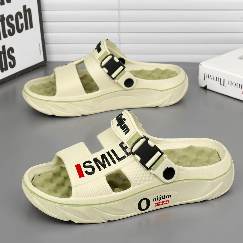 2025 New Men's Massage Slippers Indoor Outdoor Sandals Comfortable Soft Slides Clogs Casual Shoes