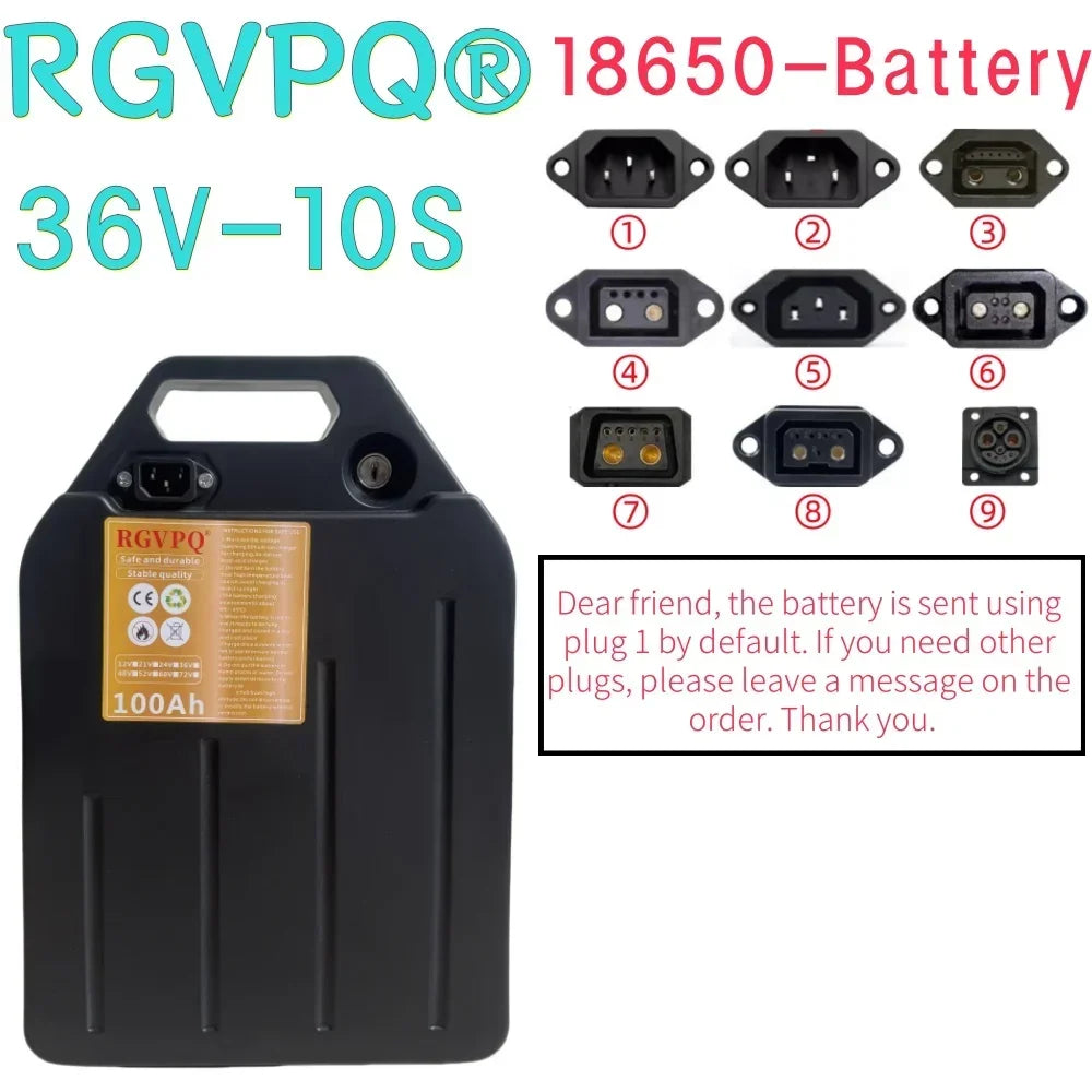 Air Fast Transportation 36V 100AH 18650 Lithium Battery Pack Suitable for Motors Below 3000W
