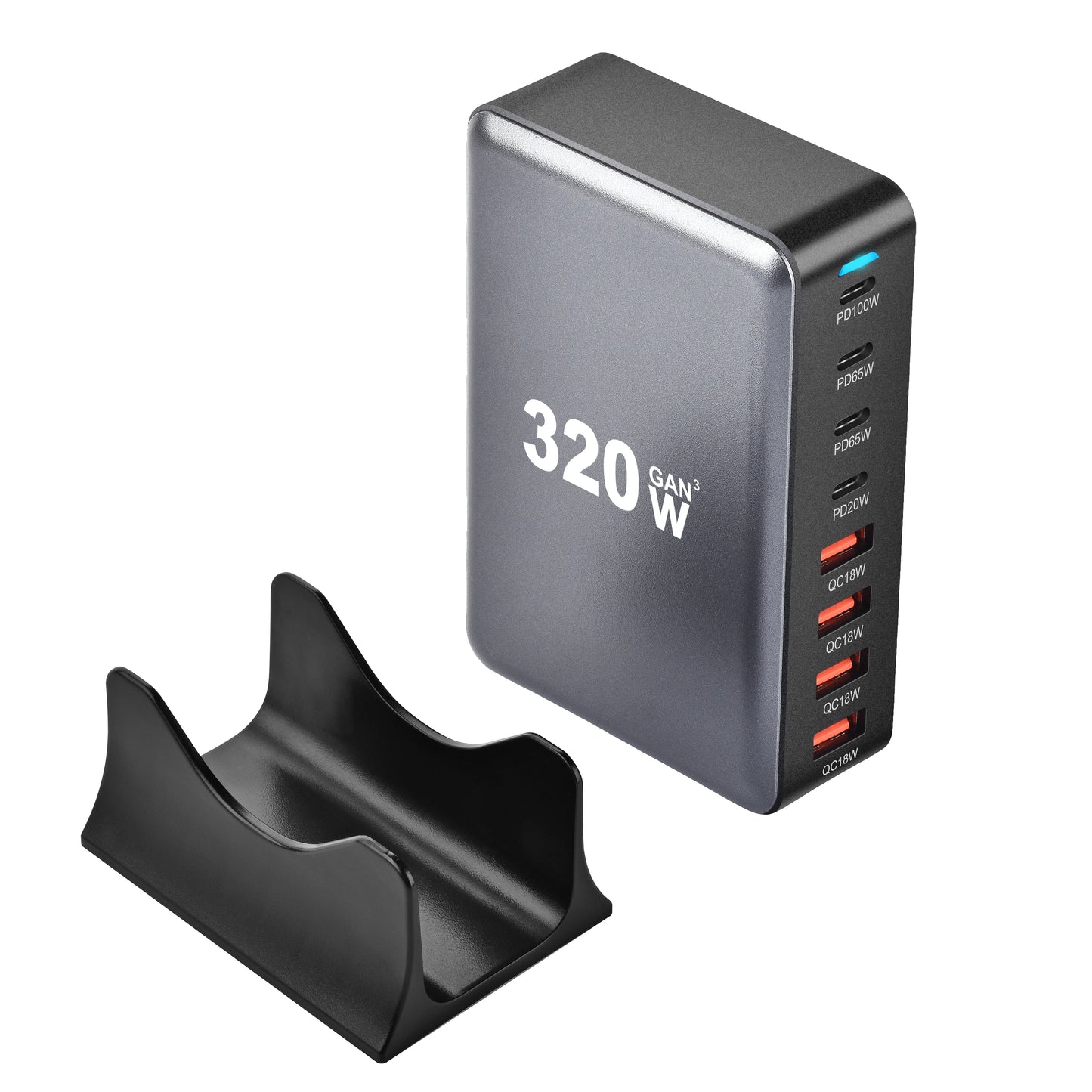 320W GaN Charger USB C Fast Desktop 8 Port USB Type C PD Charger Quick Charge 3.0 for iPhone 15 14 Samsung
