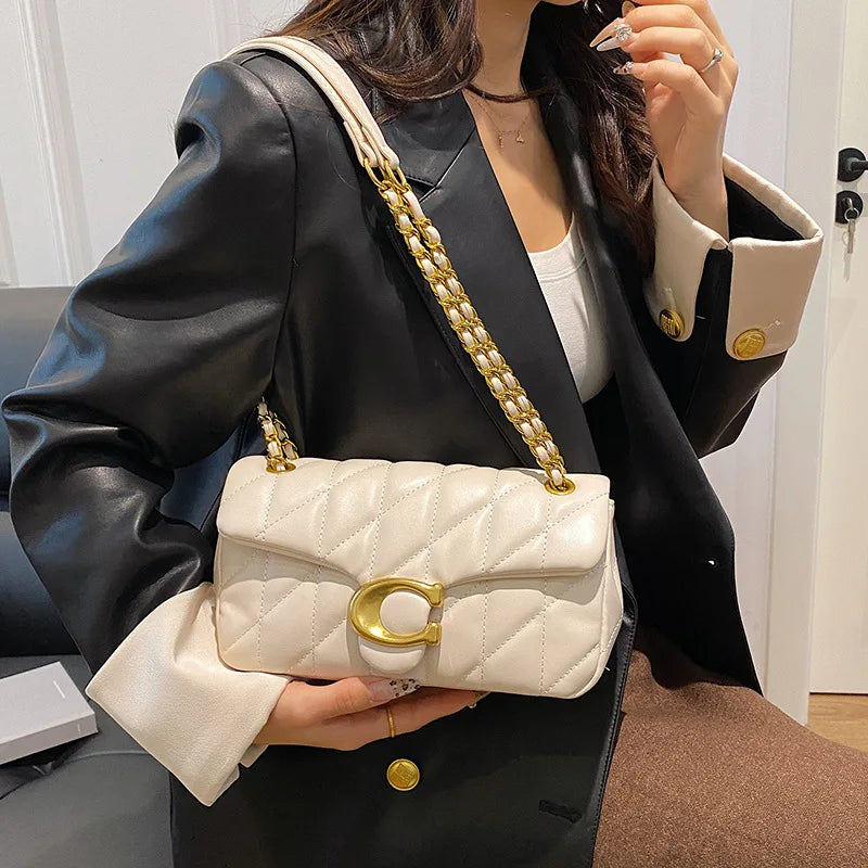 Lingge Embroidery Thread Bag Female New Fragrance Chain Bag High Quality One Shoulder Diagonal Bag