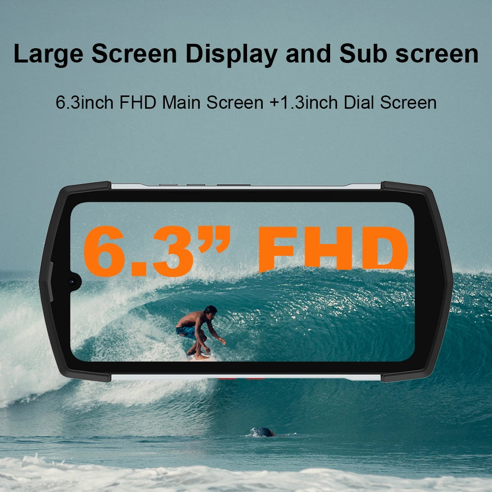 Unihertz Tick Tock Rugged Smartphone 5G Android Cellphone 6000mAh Phone with Dual-Screen 128GB 48MP Camera IP 68 Bluetooth 5.1
