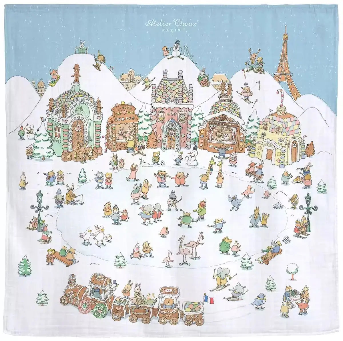 Custom Organic Cotton Baby Blanket 70 Percent Bamboo 30 Percent Cotton Newborn Swaddle Muslin Blanket Paris Design