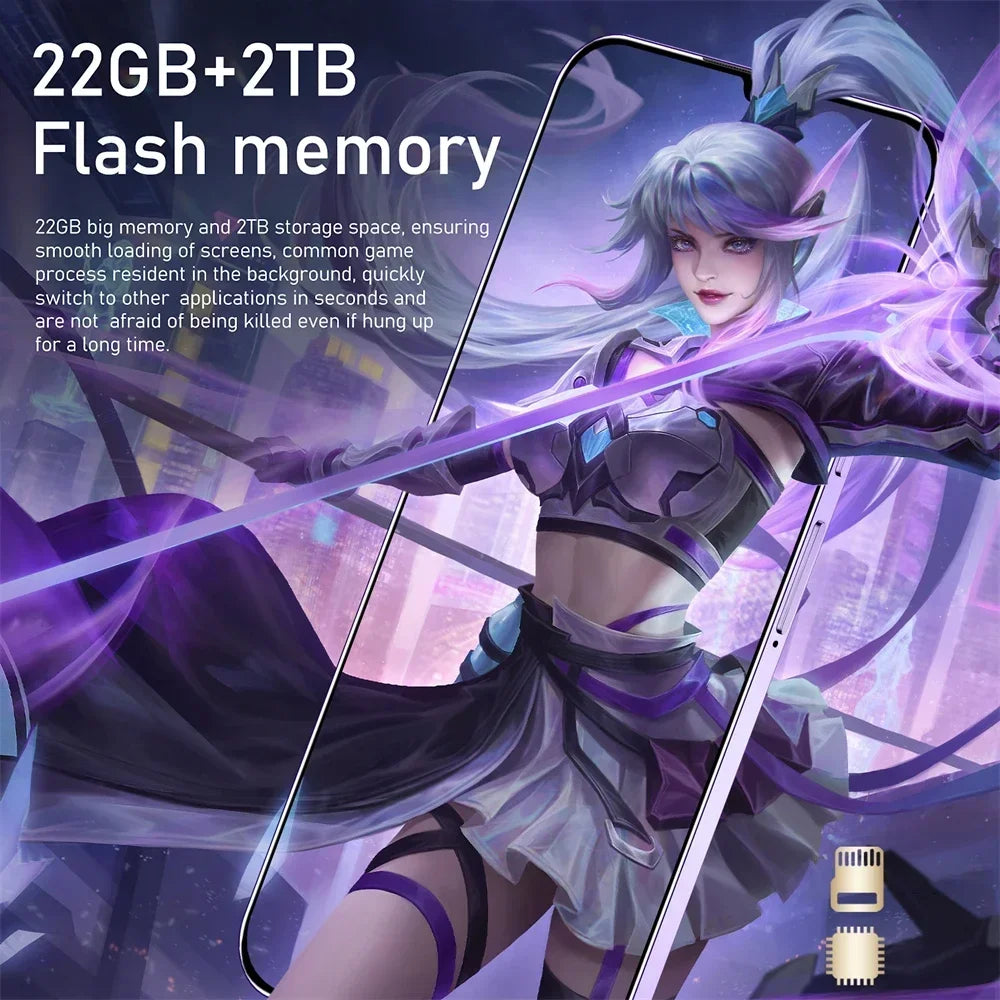 S25 Ultra Smartphone 22TB Plus 2TB Global Version 7.3 Inch HD Full Screen 4G 5G Dual SIM Cell Phone 8000mAh 10 Core Super Game Phone