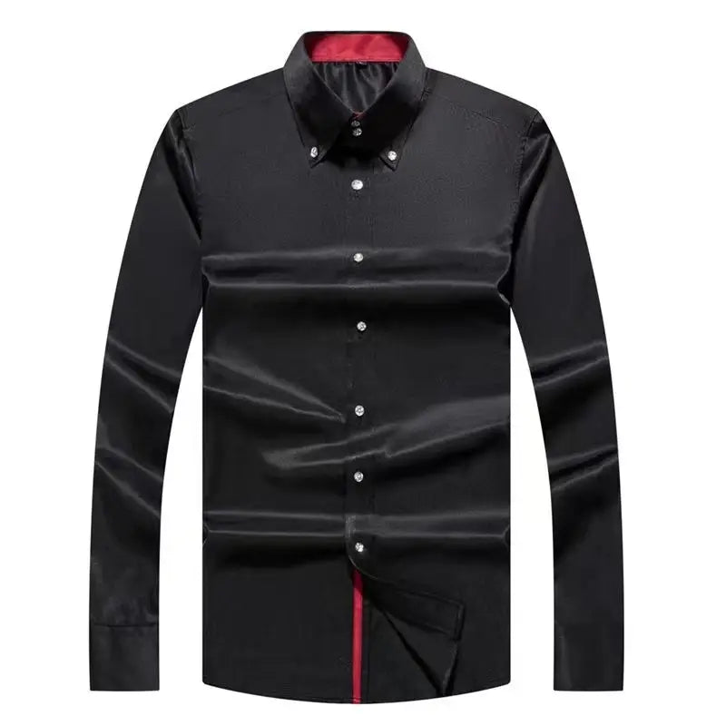 Premium Quality White Dress Shirts for Men Non Iron Wrinkle Resistant Long Sleeve Solid Cotton Polyester