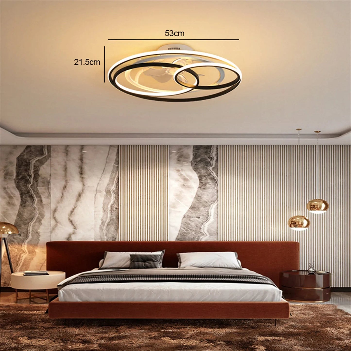 20 Inch Round LED Ceiling Light Modern Ring Design for Rooms