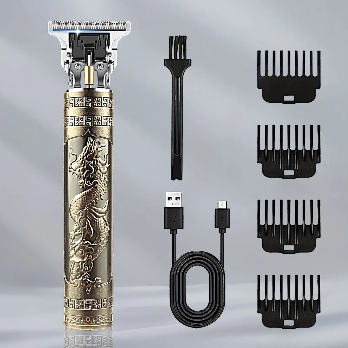 LCD Electric Hair Clipper for Men Oil Shaving Head Pusher Sculpture Shaver Rechargeable Hair Trimmer Hairdressing Set Gifts