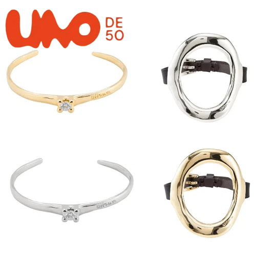 High-Grade UNOde50 Silver Plated S925 and Gold Plated 14K Bracelet Elegant Gift Choice for Women