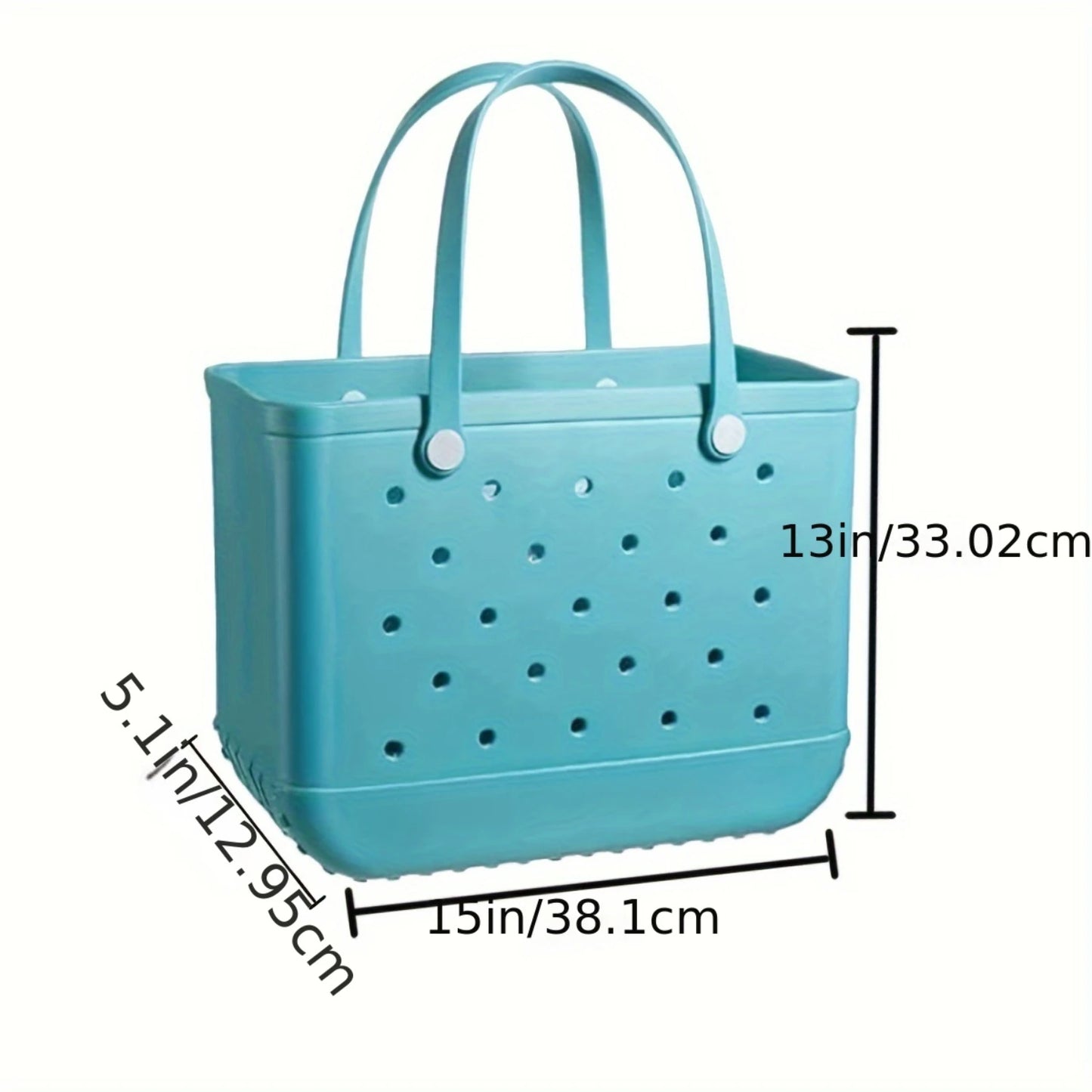 Rubber Tote Bag Large Capacity Sundry Handbag Outdoor Bag for Travel Beach Swimming Solid Color Waterproof Bag