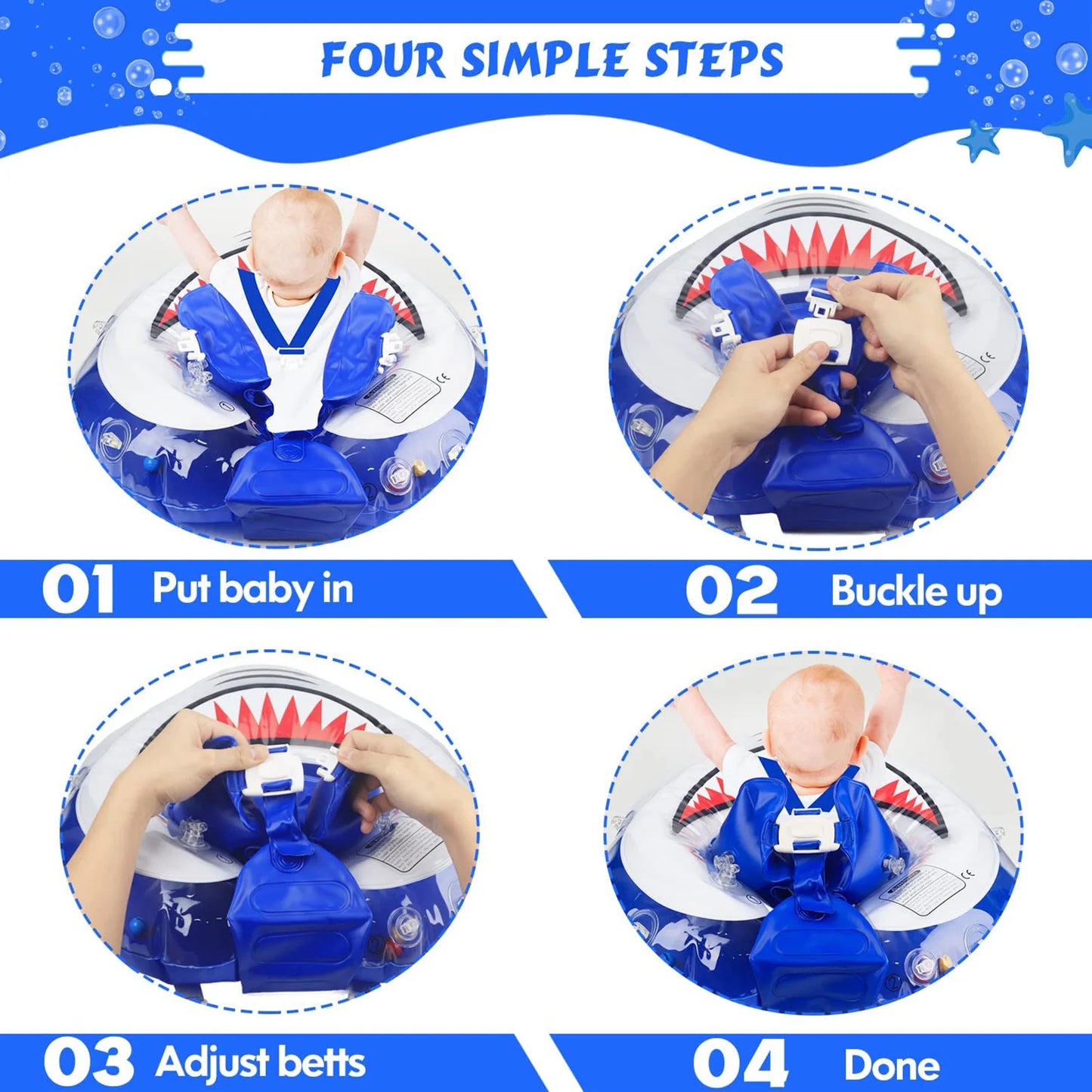 Baby Pool Float Pool Float Ring For Baby Iatable Infant Float For Swimming Iatable Shark Design Float Ring With Sun