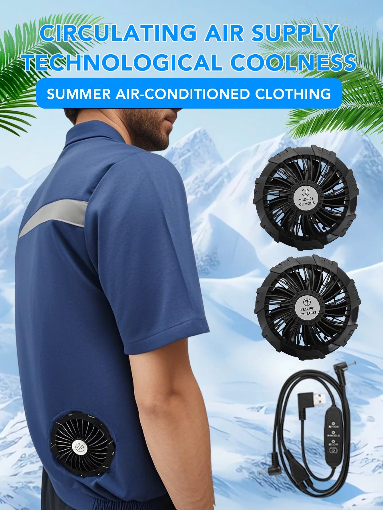 Men's Air Conditioning Jacket with Built-in Fan for Summer Cooling Casual Outerwear