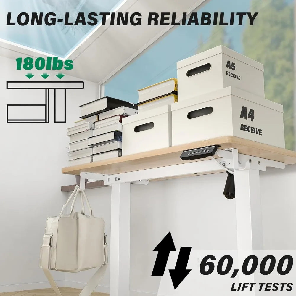 Height Adjustable Small Electric Standing Desk 35 x 20 Inch Ergonomic Sit Stand Desk for Home and Office