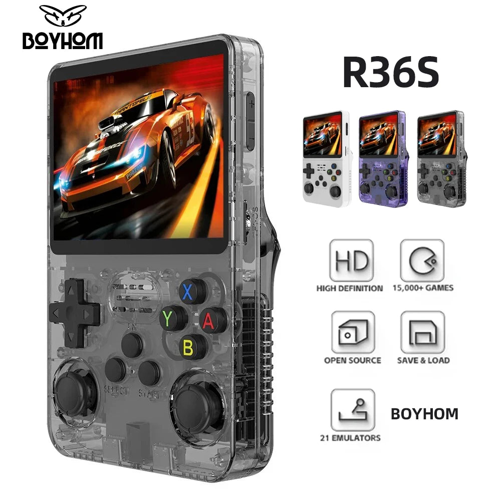 Boyhom R36S Retro Handheld Video Game Console 64GB Storage Classic Games