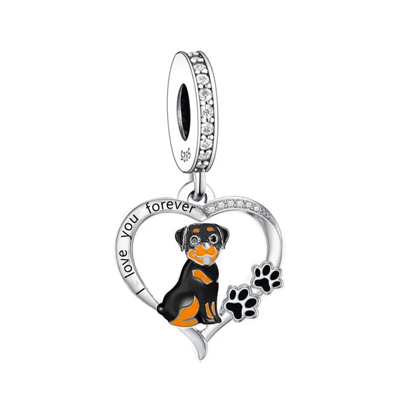 Huoonew Fit Original Pan Charm Bracelet 925 Silver I Love You Forever Yorkshire Dog Bead DIY Memorial Berloque
