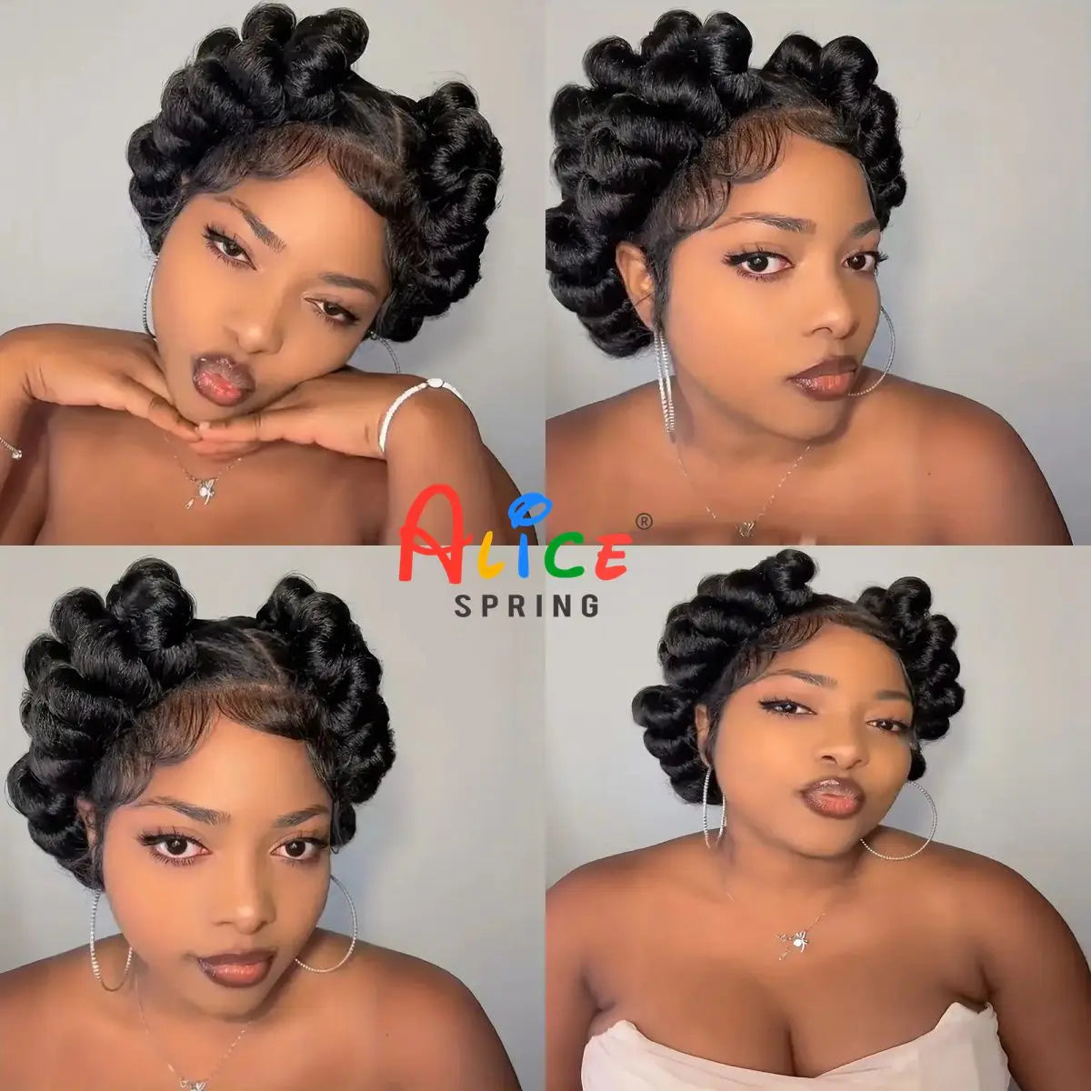 Natural Color 6 Inch Transparent Full Lace Braided Wigs Short Cute Handmade Bantu Synthetic Braided Lace Wig