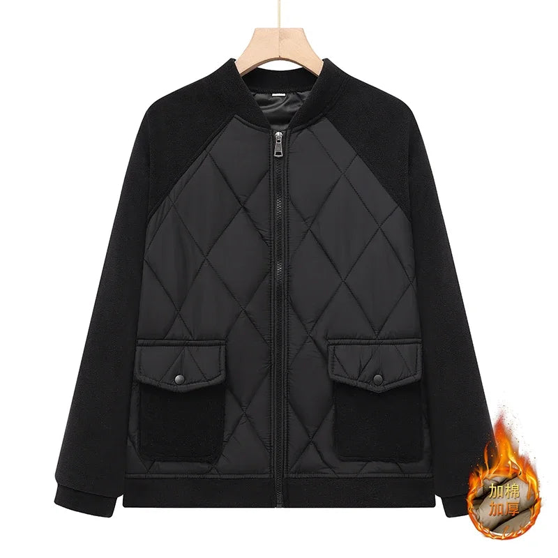 Autumn Winter Classic Fleece Jacket 2025 Women's Clothing Zipper Sweatshirt Warm Long Sleeve Thick Plus Size Woolen Sweater